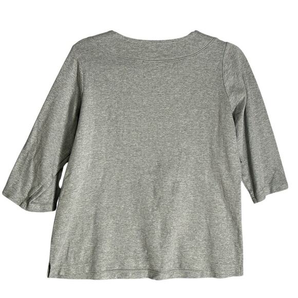 Quacker Factory Sz S Rhinestone Grommet Cotton Pullover 1/2 Sleeve Top Side Slit - Picture 2 of 10